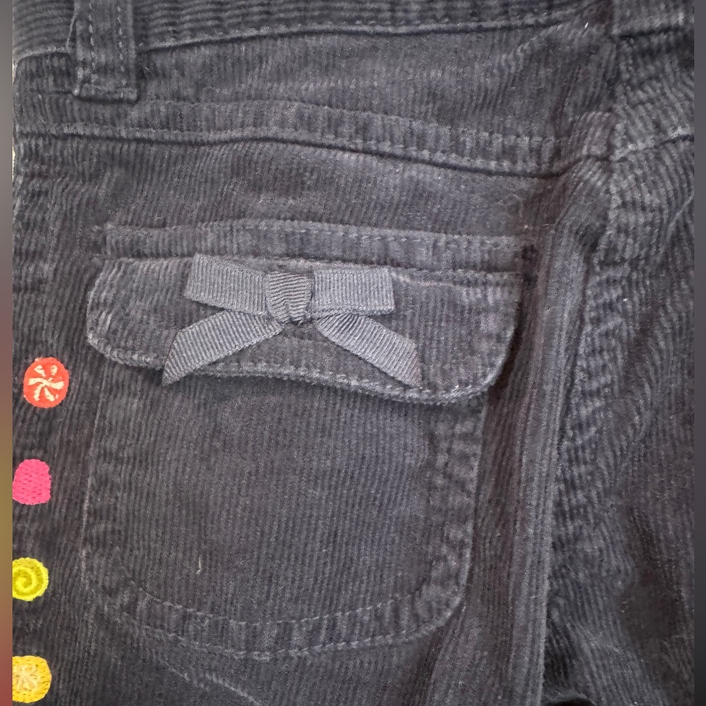 Vintage Gymboree Navy Corduroy Pants with embroidered candies - Picture 4 of 5